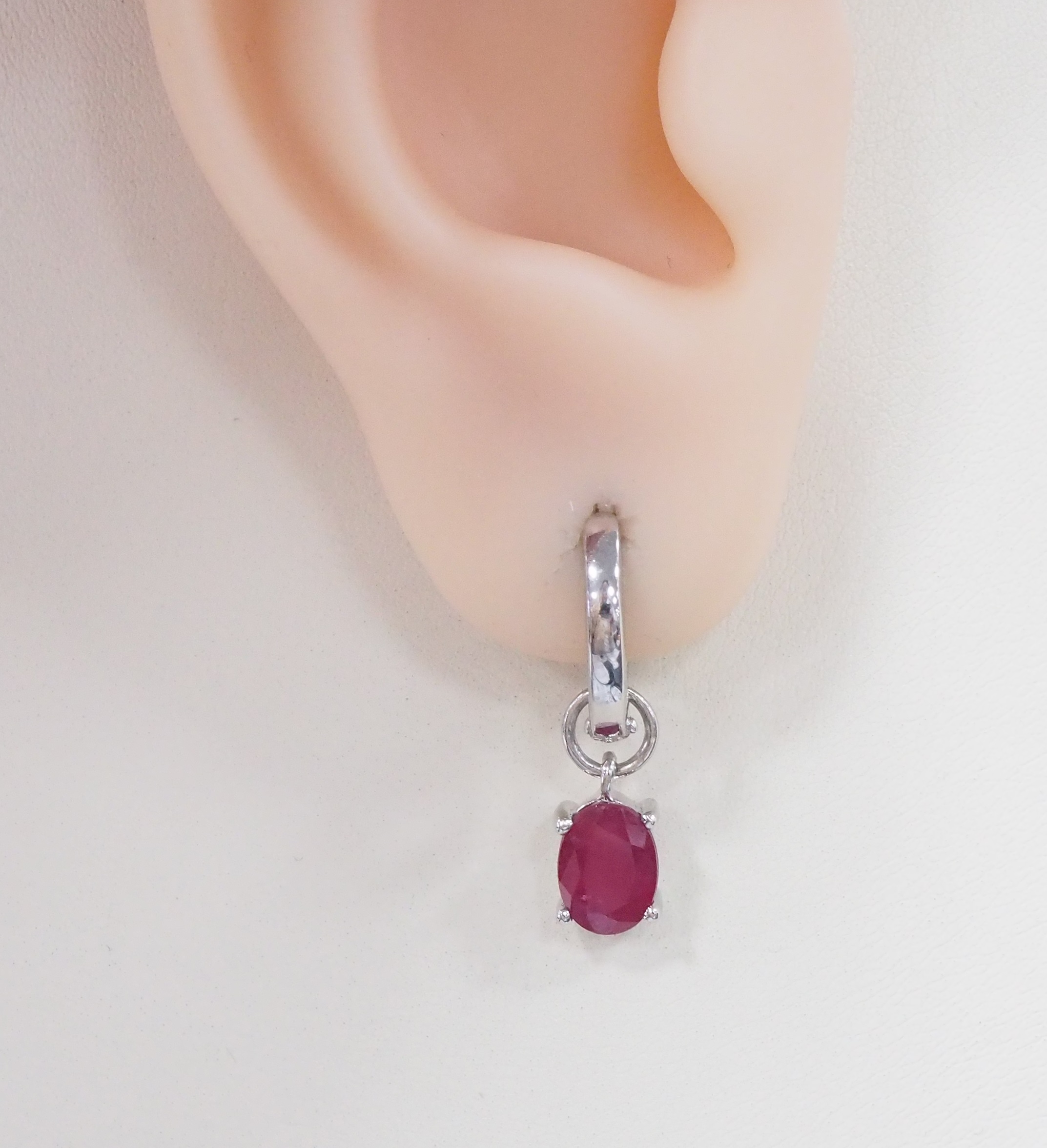 Серебряные серьги-трансформер 925 пробы; вставки 2 Рубин F/2 3,7 ct;
